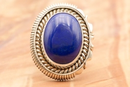 Artie Yellowhorse Genuine Blue Lapis Sterling Silver Ring